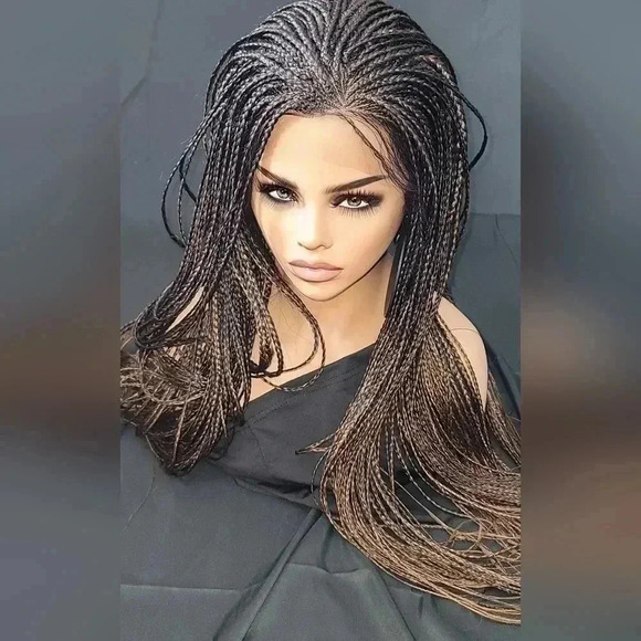Braided wigs 100% handmade, long wig , ombre wig, box braids with cornro… - Picture 14 of 16
